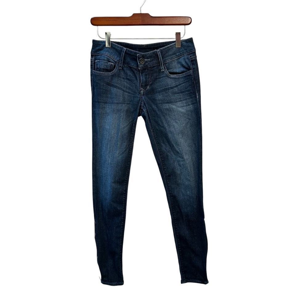 Black Orchid Women's Skinny Jeans Size 26 Blue Zipper Accents Stretch‎ Denim